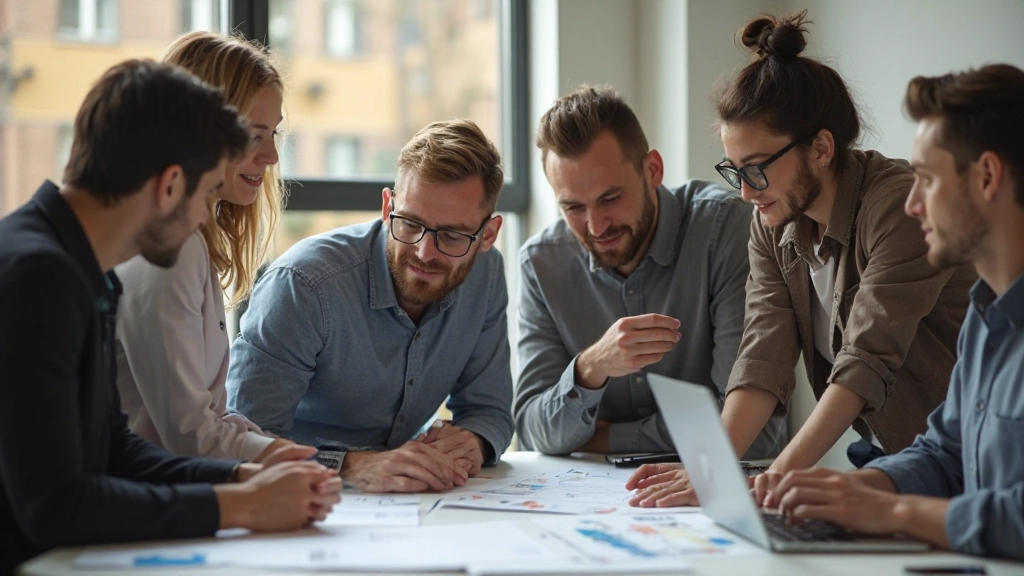 Modern design studio met teams die aan design thinking workshops werken