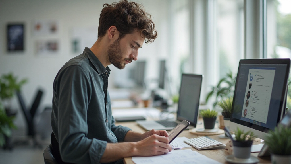 Gebruiker test een mobiel prototype en geeft feedback terwijl moderator aantekeningen maakt